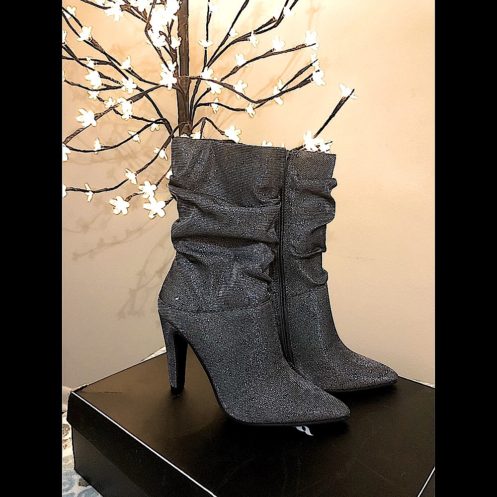 NINA NY Metallic Charcoal color Boots. NWB. Sz 7